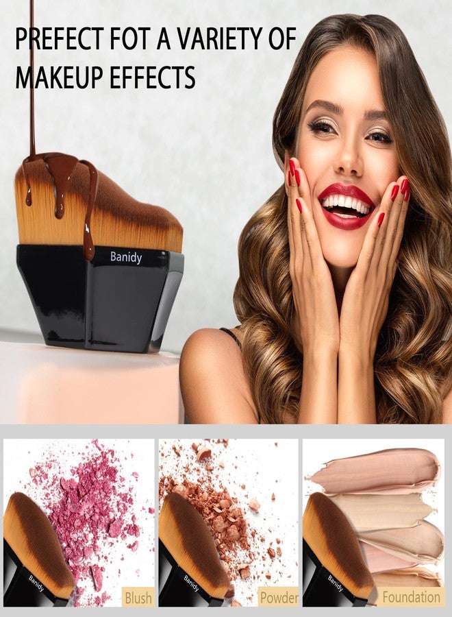 Banidy Premium Foundation Brush, Beauty Blender Brushes for Blending Liquid Hexagon Face Blush Liquid Powder Foundation Brush with Protective Case - Image 4